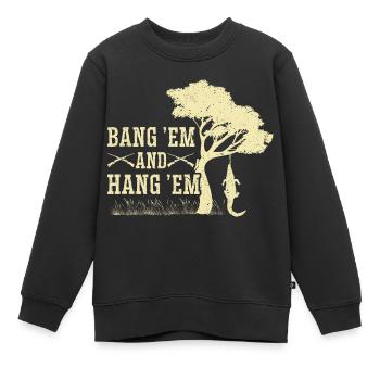 Alligator Hunter, Bang Em Hang Em, Crocodile Gator - Kinder Premium Organic Sweatshirt - Schwarz - Vorne - AI Model Kid Female (0cm)