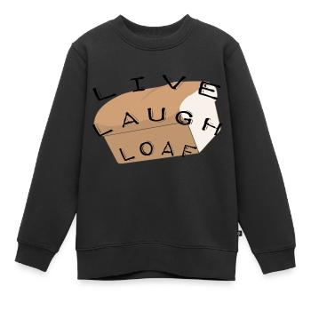 Live laugh loaf witziger Spruch Brot und Nacken - Kinder Premium Organic Sweatshirt - Schwarz - Vorne - AI Model Kid Female (0cm)
