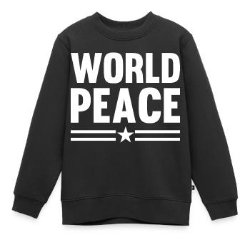 Die Kraft des Weltfriedens - Kinder Premium Organic Sweatshirt - Schwarz - Vorne - AI Model Kid Female (0cm)