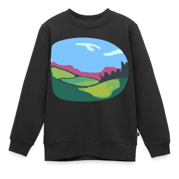 Paysage naturel - Sweat Premium enfant bio - noir - Devant - AI Model Kid Female (0cm)