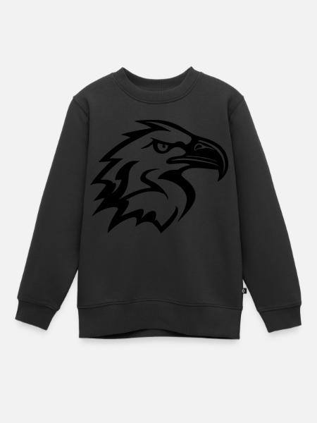 tête d'aigle styliséde profil - Sweat Premium enfant bio - noir