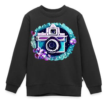 Photographe drôle Photographier Photographes Photographes - Sweat Premium enfant bio - noir - Devant - AI Model Kid Female (0cm)