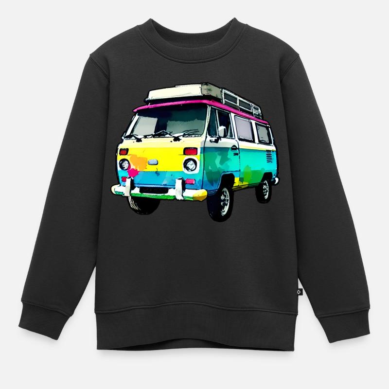 camping-car - Sweat Premium enfant bio - noir
