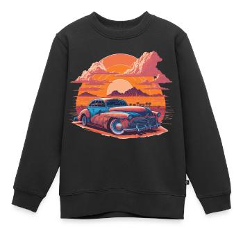Lebendiger Sonnenuntergang in der Wüste - Kinder Premium Organic Sweatshirt - Schwarz - Vorne - AI Model Kid Female (0cm)