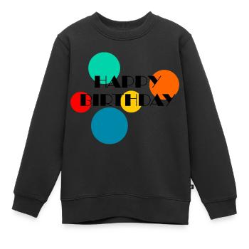 ALLES GUTE ZUM GEBURTSTAG!. ALLES GUTE ZUM GEBURTSTAG!. JAHRESTAG. - Kinder Premium Organic Sweatshirt - Schwarz - Vorne - AI Model Kid Female (0cm)