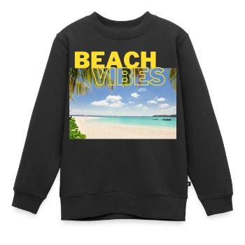 Beach 25 - Kinder Premium Organic Sweatshirt - Schwarz - Vorne - AI Model Kid Female (0cm)