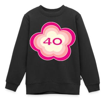 40 JAHRE. 40-JÄHRIGES JUBILÄUM. GEBURTSTAG 40 JAHRE. 40 - Kinder Premium Organic Sweatshirt - Schwarz - Vorne - AI Model Kid Female (0cm)