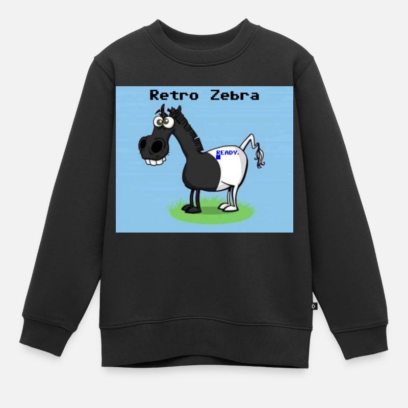 Retro Zebra - Kinder Premium Organic Sweatshirt - Schwarz