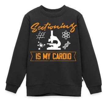 Le sectionnement est mon cardio - Sweat Premium enfant bio - noir - Devant - AI Model Kid Female (0cm)
