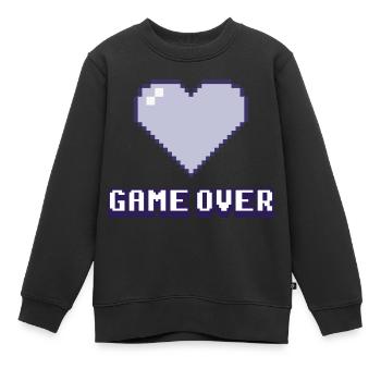 Game Over Coeur violet - Sweat Premium enfant bio - noir - Devant - AI Model Kid Female (0cm)