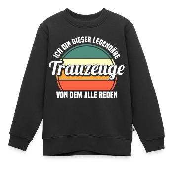 Hochzeit Junggesellenabschied Trauzeuge - Kinder Premium Organic Sweatshirt - Schwarz - Vorne - AI Model Kid Female (0cm)