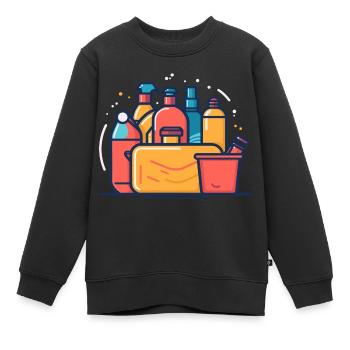 Nettoyage - Sweat Premium enfant bio - noir - Devant - AI Model Kid Female (0cm)