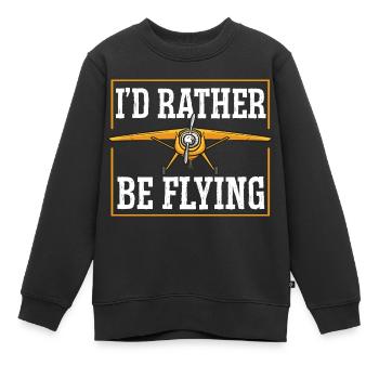 Modèle d’avion télécommandé - Sweat Premium enfant bio - noir - Devant - AI Model Kid Female (0cm)