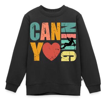 Amateur de canyoning Canyer - Sweat Premium enfant bio - noir - Devant - AI Model Kid Female (0cm)