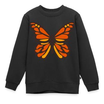 Papillon monarque - Sweat Premium enfant bio - noir - Devant - AI Model Kid Female (0cm)