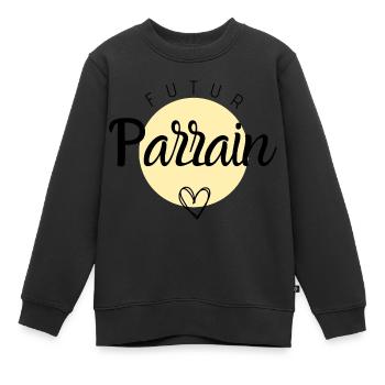Futur parrain - Sweat Premium enfant bio - noir - Devant - AI Model Kid Female (0cm)