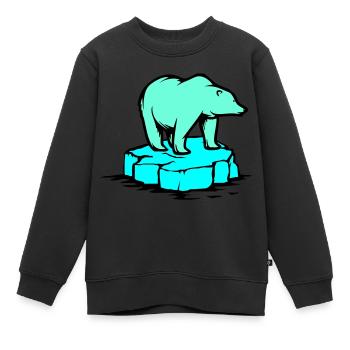 polar bear - Kids Premium Organic Sweatshirt - black - Front - AI Model Kid Female (0cm)