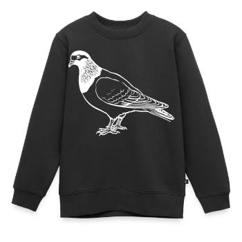 Taube Hand gezeichnet Vogel - Kinder Premium Organic Sweatshirt - Schwarz - Vorne - AI Model Kid Female (0cm)