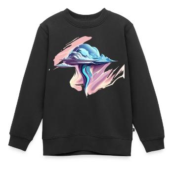 Chrom Wolken - Kinder Premium Organic Sweatshirt - Schwarz - Vorne - AI Model Kid Female (0cm)