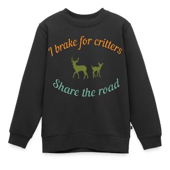 Ich bremse für die Tiere - Kinder Premium Organic Sweatshirt - Schwarz - Vorne - AI Model Kid Female (0cm)