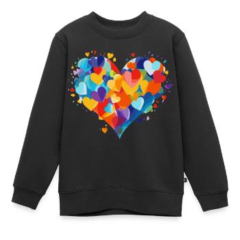 Carnaval de Cologne Alaaf Jeck Party Confettis Coeur - Sweat Premium enfant bio - noir - Devant - AI Model Kid Female (0cm)