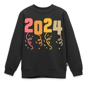 Neujahr Feuerwerk Silvester 2024 - Kinder Premium Organic Sweatshirt - Schwarz - Vorne - AI Model Kid Female (0cm)