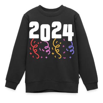 Neujahr Feuerwerk Silvester 2024 - Kinder Premium Organic Sweatshirt - Schwarz - Vorne - AI Model Kid Female (0cm)