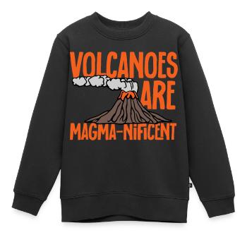 volcan, géologie, volcanologie, lave - Sweat Premium enfant bio - noir - Devant - AI Model Kid Female (0cm)
