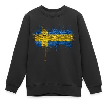 Schweden Flaka Schwedisch Schwedisch Schwedisch Nordisch - Kinder Premium Organic Sweatshirt - Schwarz - Vorne - AI Model Kid Female (0cm)