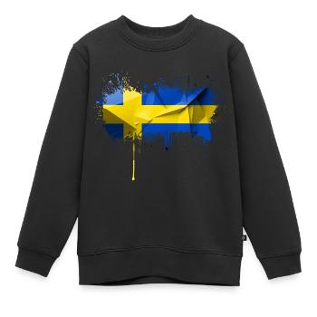 Schweden Flaka Schwedisch Schwedisch Schwedisch Nordisch - Kinder Premium Organic Sweatshirt - Schwarz - Vorne - AI Model Kid Female (0cm)