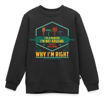 I'm a painter Malen Wand künstlerisch Dekorieren - Kinder Premium Organic Sweatshirt - Schwarz - Vorne - AI Model Kid Female (0cm)