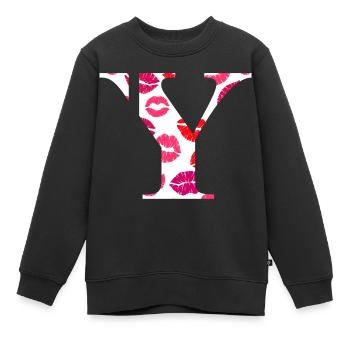 Brief und Küsse - Kinder Premium Organic Sweatshirt - Schwarz - Vorne - AI Model Kid Female (0cm)