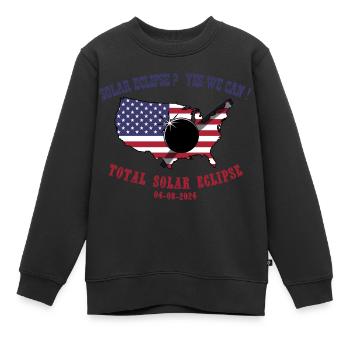 Total Solar Eclipse 2024 - Kids Premium Organic Sweatshirt - black - Front - AI Model Kid Female (0cm)