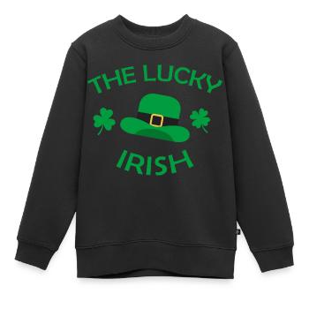 Der glückliche irische St. Patrick's Day - Kinder Premium Organic Sweatshirt - Schwarz - Vorne - AI Model Kid Female (0cm)