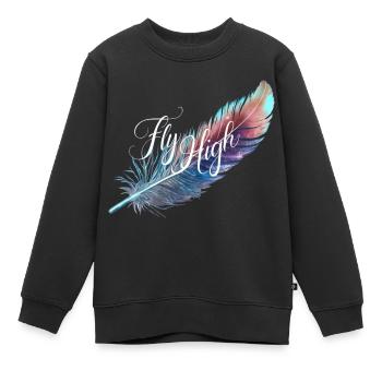 VOLEZ HAUT - Sweat Premium enfant bio - noir - Devant - AI Model Kid Female (0cm)