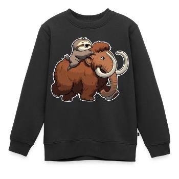 Mammouth laineux Mammouths Mammouth cadeau mammouth paresseux - Sweat Premium enfant bio - noir - Devant - AI Model Kid Female (0cm)