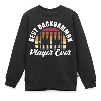 Best Backgammon Player Ever Game Night Board Games - Kinder Premium Organic Sweatshirt - Schwarz - Vorne - AI Model Kid Female (0cm)