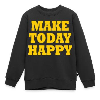 Make today happy - Sweat Premium enfant bio - noir - Devant - AI Model Kid Female (0cm)