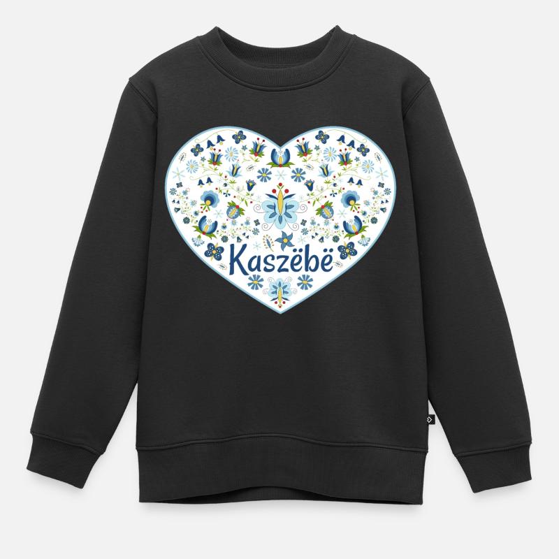 Cœur de Kaszebe - Sweat Premium enfant bio - noir