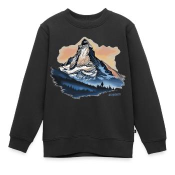Matterhorn Souvenir Andenken Online-Shop - Kinder Premium Organic Sweatshirt - Schwarz - Vorne - AI Model Kid Female (0cm)