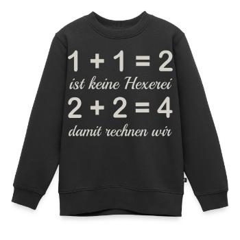Calculer - Sweat Premium enfant bio - noir - Devant - AI Model Kid Female (0cm)