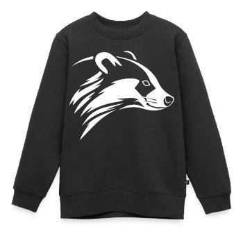 Blaireau - Sweat Premium enfant bio - noir - Devant - AI Model Kid Female (0cm)