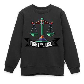 KAMPF FÜR GERECHTIGKEIT - Kinder Premium Organic Sweatshirt - Schwarz - Vorne - AI Model Kid Female (0cm)