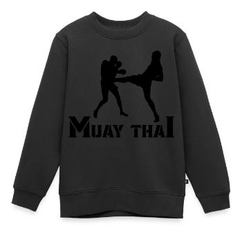 muay thai - Kinder Premium Organic Sweatshirt - Schwarz - Vorne - AI Model Kid Female (0cm)