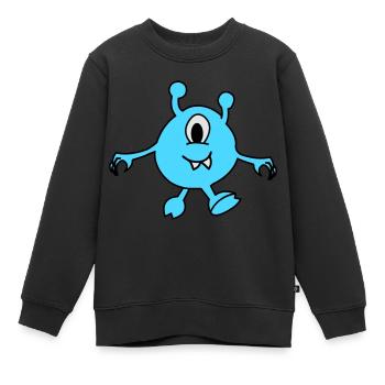 Monstre Alien - Sweat Premium enfant bio - noir - Devant - AI Model Kid Female (0cm)