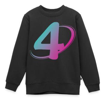 Nummer 4 mehrfarbig - Kinder Premium Organic Sweatshirt - Schwarz - Vorne - AI Model Kid Female (0cm)