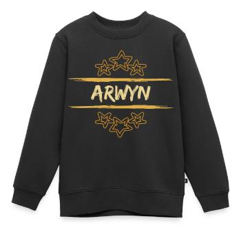 Geschenk für Arwyn - Kinder Premium Organic Sweatshirt - Schwarz - Vorne - AI Model Kid Female (0cm)