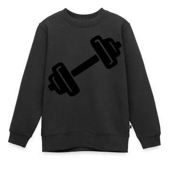 Haltère - Sweat Premium enfant bio - noir - Devant - AI Model Kid Female (0cm)