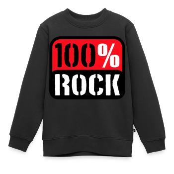 100% Percent Rock Heavy Metal Musique Texte Logo Fun - Sweat Premium enfant bio - noir - Devant - AI Model Kid Female (0cm)