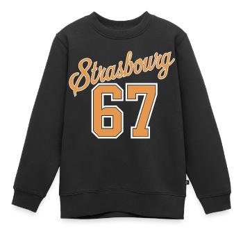Strasbourg 67 - Sweat Premium enfant bio - noir - Devant - AI Model Kid Female (0cm)